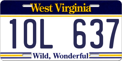 WV license plate 1OL637