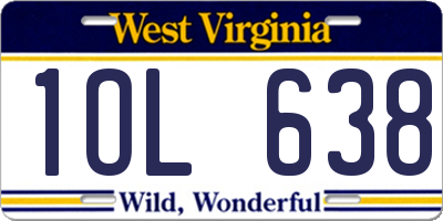 WV license plate 1OL638