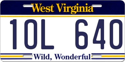 WV license plate 1OL640