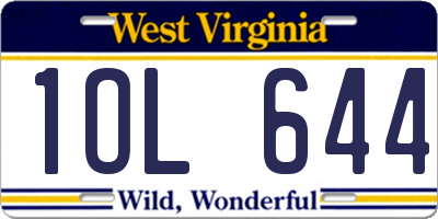 WV license plate 1OL644