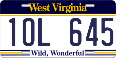 WV license plate 1OL645