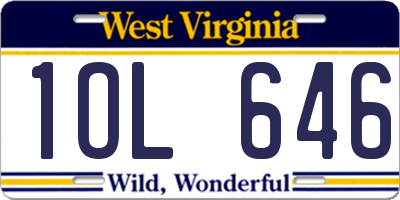 WV license plate 1OL646