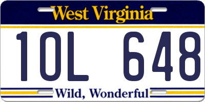 WV license plate 1OL648