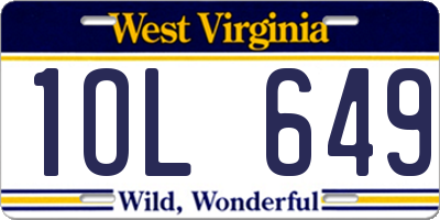 WV license plate 1OL649