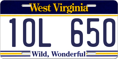 WV license plate 1OL650