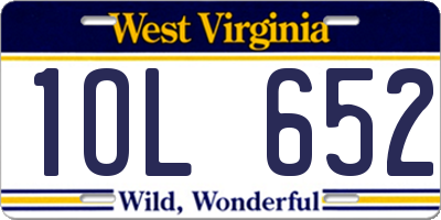 WV license plate 1OL652