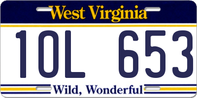 WV license plate 1OL653