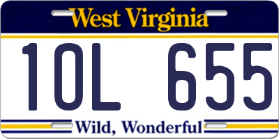WV license plate 1OL655