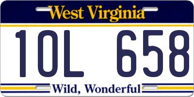 WV license plate 1OL658