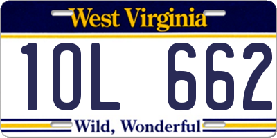 WV license plate 1OL662