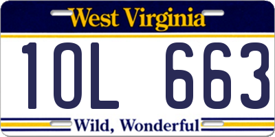 WV license plate 1OL663