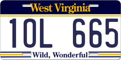 WV license plate 1OL665