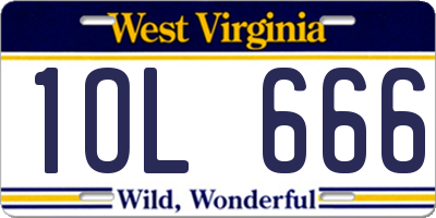 WV license plate 1OL666
