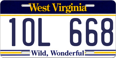 WV license plate 1OL668