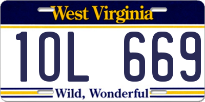 WV license plate 1OL669