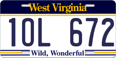 WV license plate 1OL672