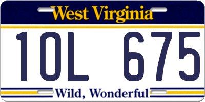 WV license plate 1OL675