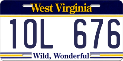WV license plate 1OL676