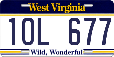 WV license plate 1OL677