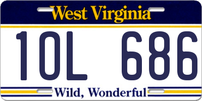 WV license plate 1OL686