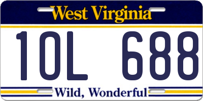 WV license plate 1OL688