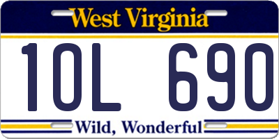 WV license plate 1OL690