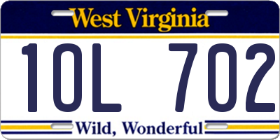 WV license plate 1OL702