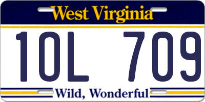 WV license plate 1OL709