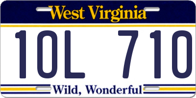 WV license plate 1OL710