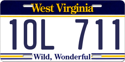 WV license plate 1OL711