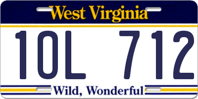 WV license plate 1OL712