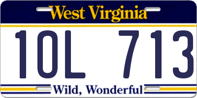 WV license plate 1OL713