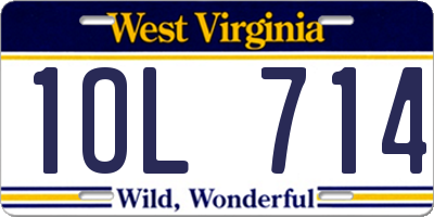 WV license plate 1OL714