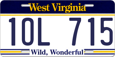 WV license plate 1OL715
