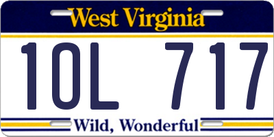 WV license plate 1OL717