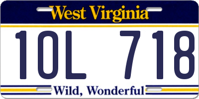 WV license plate 1OL718