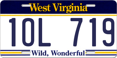 WV license plate 1OL719