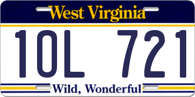 WV license plate 1OL721