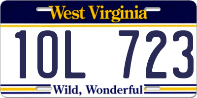 WV license plate 1OL723
