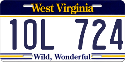WV license plate 1OL724