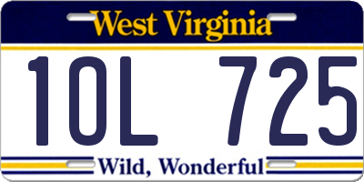 WV license plate 1OL725