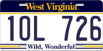 WV license plate 1OL726