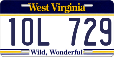 WV license plate 1OL729