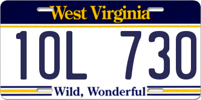 WV license plate 1OL730