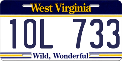 WV license plate 1OL733