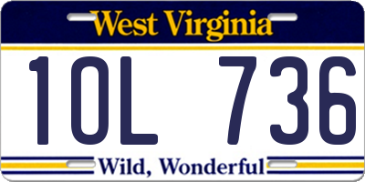 WV license plate 1OL736