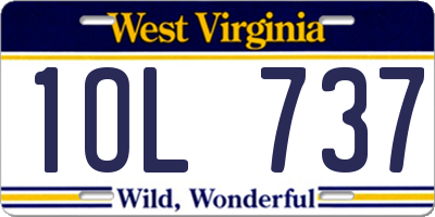 WV license plate 1OL737