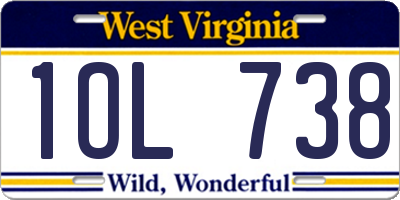 WV license plate 1OL738