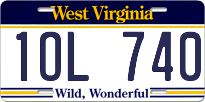 WV license plate 1OL740