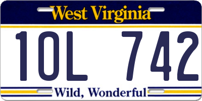 WV license plate 1OL742